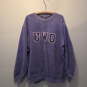 Vintage 90s university of western ontario distressed over size sweater mens xlar